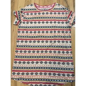 Secret Treasures Womens Sleep Shirt Nightgown‎ S/CH/M Snowflake Fair Isle